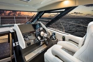 An image of helm on the Carver C34 Coupe