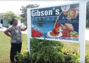 a sign with Gibson's #2 Restaurant