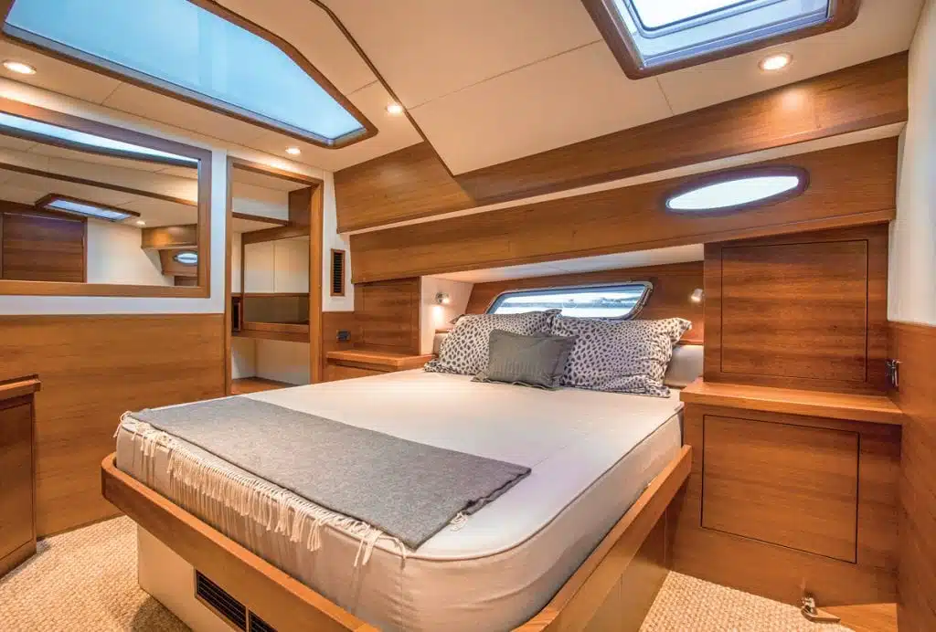 The master stateroom on the GB60SL from Southern Boating