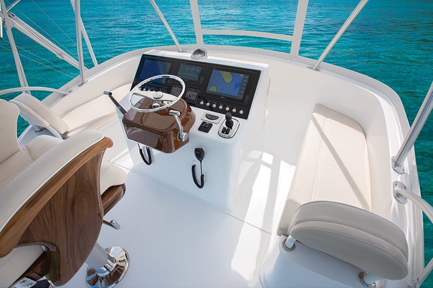 an image of the Viking 38 Billfish helm station