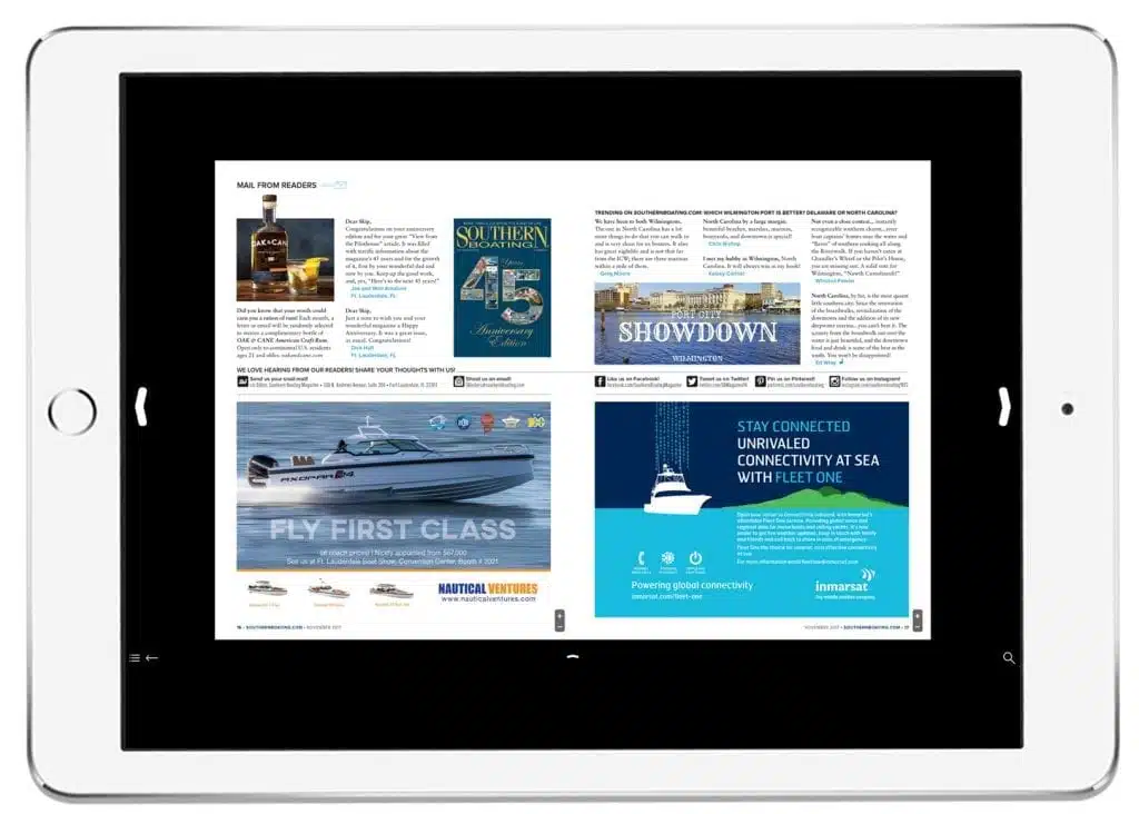 ipad with Southern Boating Magazine
