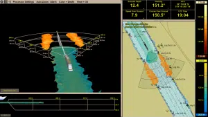Screenshot of forward-looking sonar in action