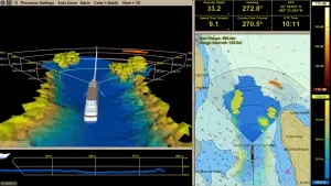 A screenshot of a different view of Farsounder's forward-looking sonar