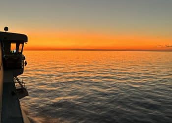 An ocean sunset near Grand Bahamas