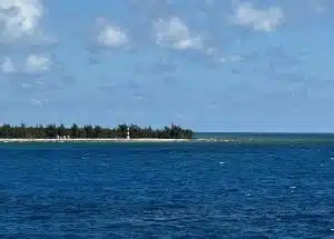 Island with a skyline view
