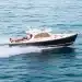 Hinkley's silent jet propulsion powering their picnic boat across open waters