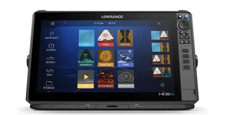 Lowrance boating electronics home screen