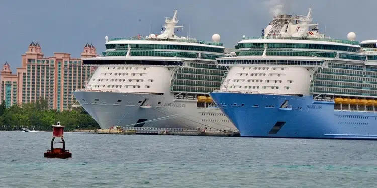 Island Cruise Ships in Nassau, Bahamas.