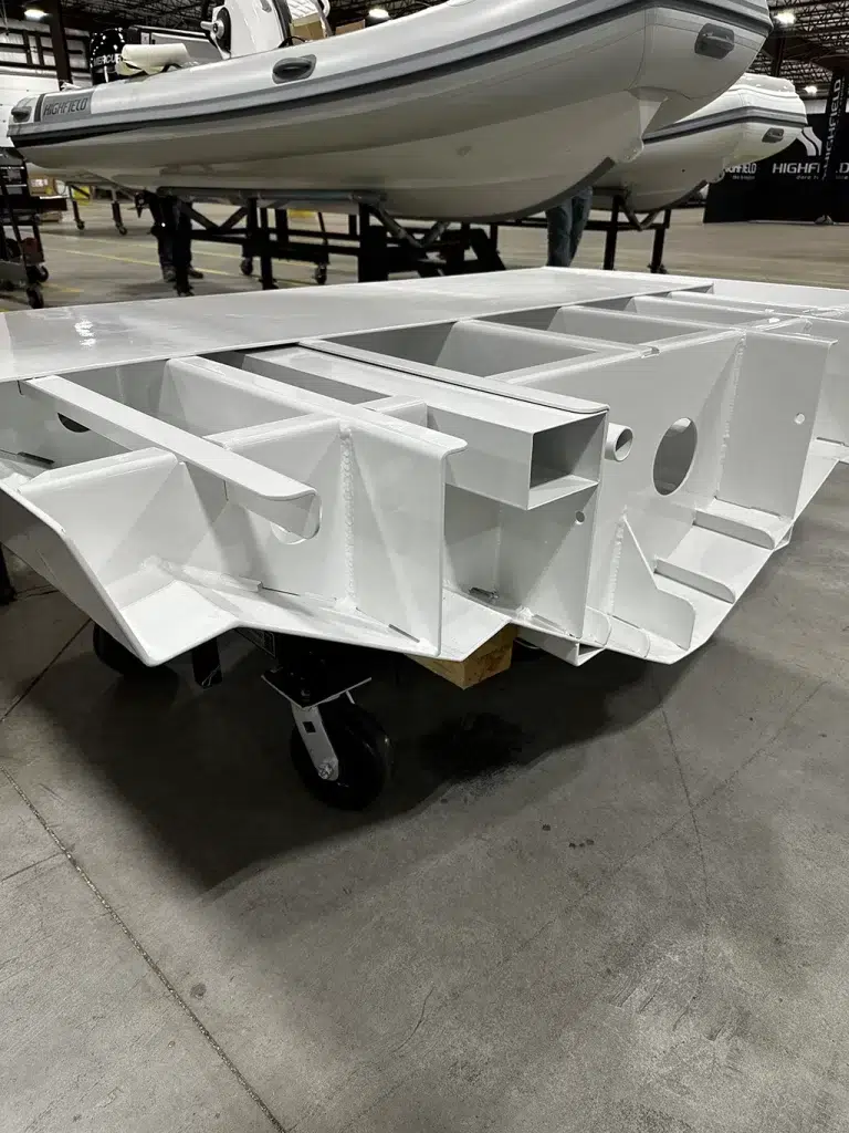 The aluminum hull structure is lightweight and extremely strong and durable.
