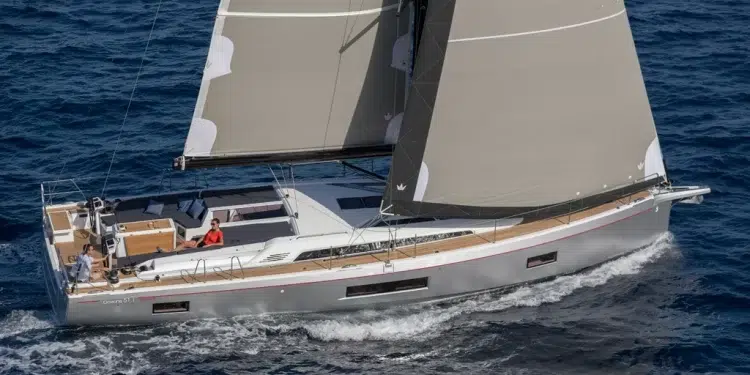 A Beneteau Oceanis 51 sailing across deep blue waters