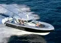 A Top-down view of the Blackfin 400CC cruising along deep blue waters