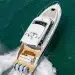 A Top down view of Tiara Yachts' 48LE on blue-green water
