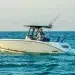 A man fishing from the Yamaha 255 FSH while out on open water