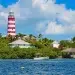 The Hopetown Lighthouse in the Abacos, Bahamas.