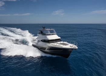 Riviera 46 Review - Running image of the Luxury Sports Motor Yacht