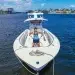 Woman using resistance bands for her boat fitness workout