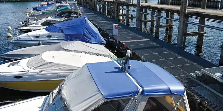 Boat at a dock prepared for a Hurricane