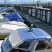 Boat at a dock prepared for a Hurricane
