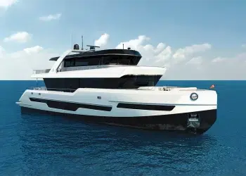 CL Yachts' CLX99 at rest in open waters