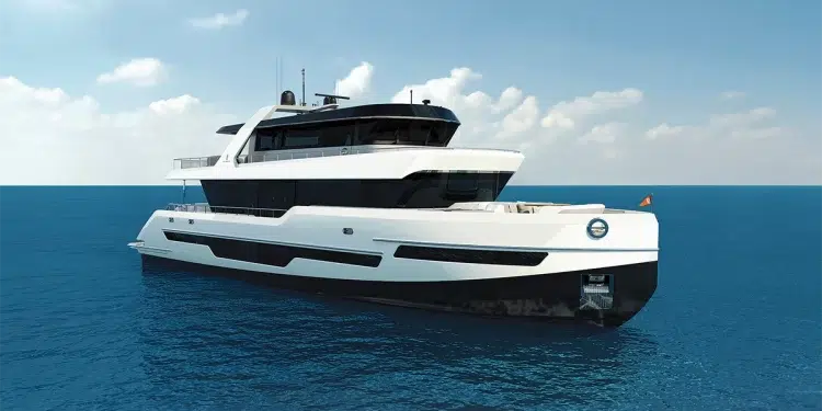 CL Yachts' CLX99 at rest in open waters