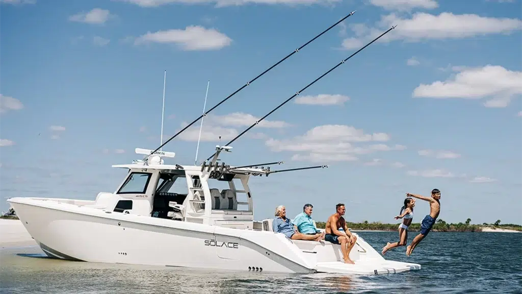 A family out on the water