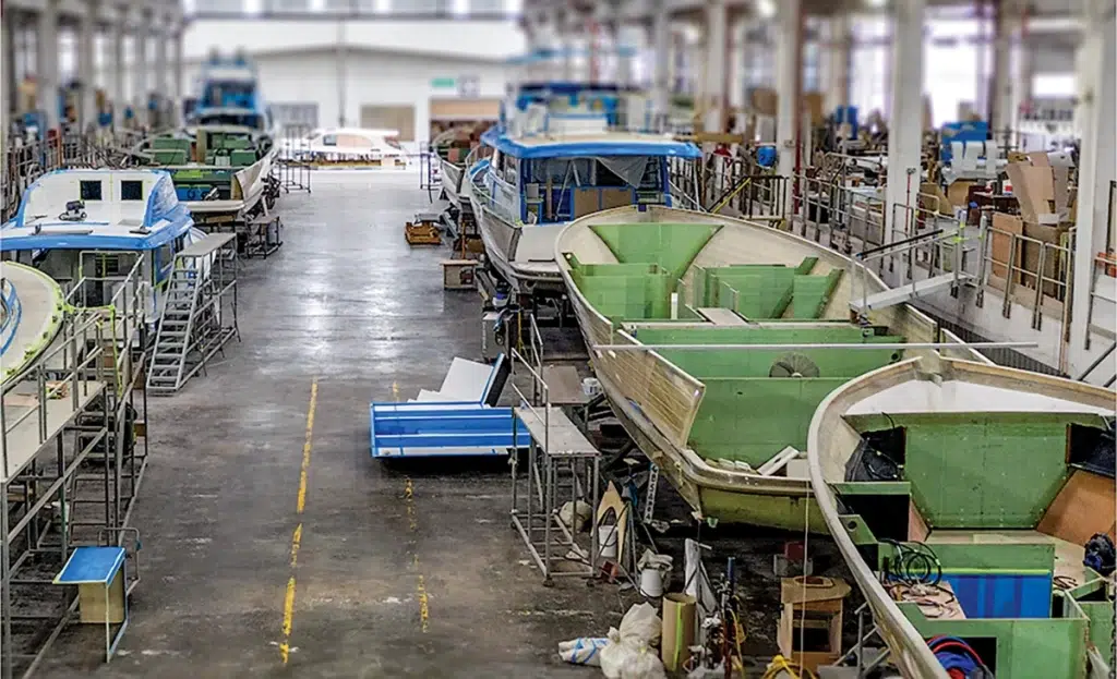 East Bay vessels in factory production line