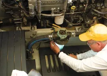 Visual inspection during marine strainer maintenance