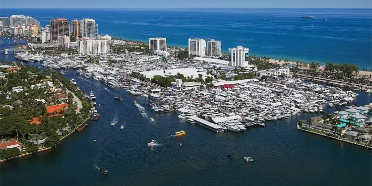 2024 Fort Lauderdale International Boat Show Preview - An Aerial view of the show