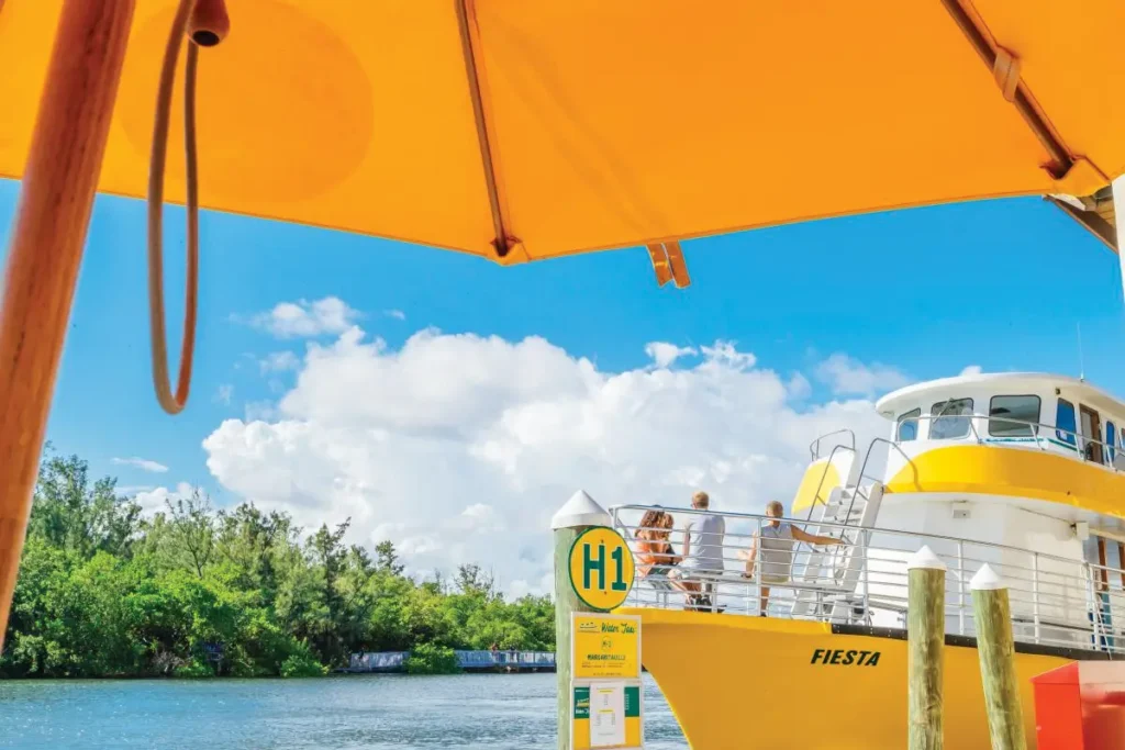 A water taxi at the dock
