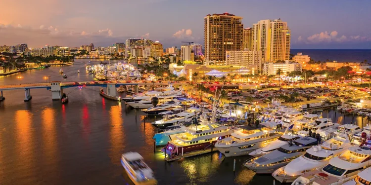 Fort Lauderdale International Boat Show 2025 - sunset backdrop