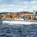 Axopar 29 sun top cross cabin running across water