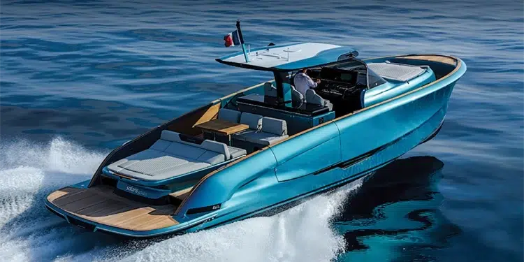 Solaris 44 Open running across smooth waters