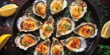 Oysters on a platter