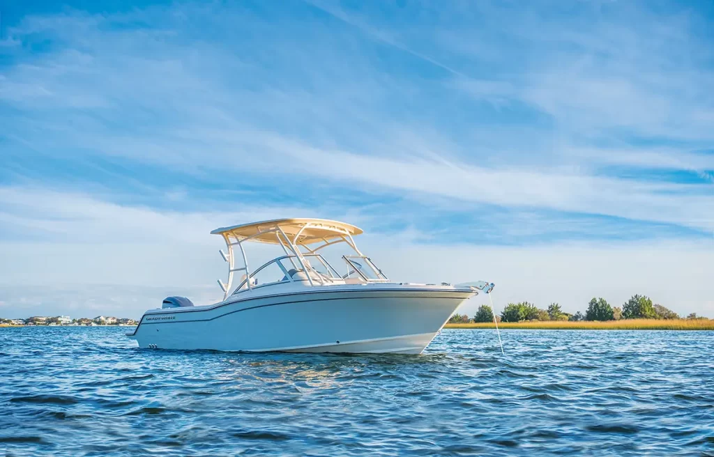 Grady-White Freedom 235 Dual Console Boat on the water