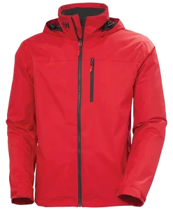 A red hooded midlayer jacket by Helly Hansen