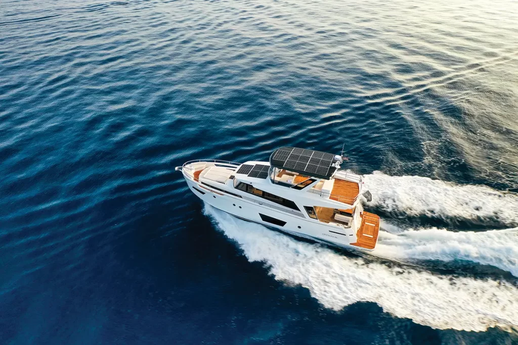 The Greenline 58 boat - aerial view