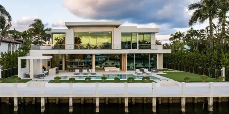 A luxury waterfront estate in harbor beach