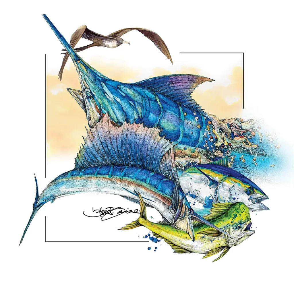 Fine Marine art of various fish by Steve Goione