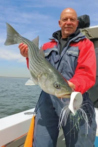 big bait big fish - a man holds his big catch
