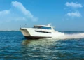 ArrowCat 420 Power Catamaran running across water