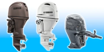 Three Yamaha HARMO outboards