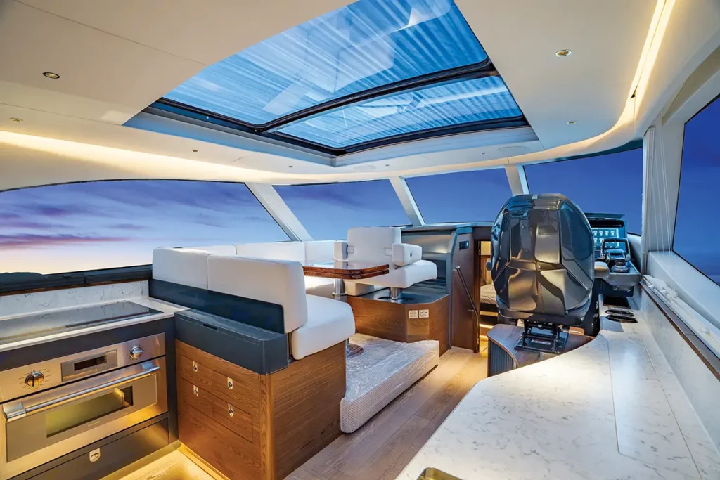 Eclipse 505 Shadow interior showing the sunroof