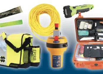 A collage of ditch bag essentials for boaters