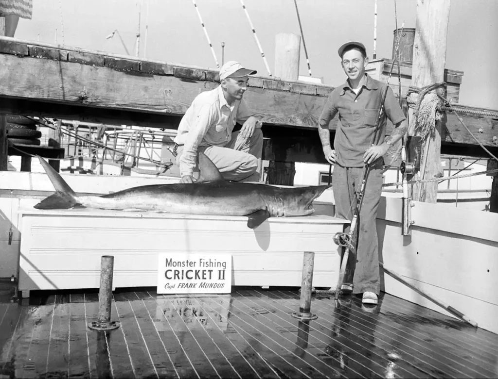 Dave Edwardes Photo - Capt. Frank Mundus with Mako 1953