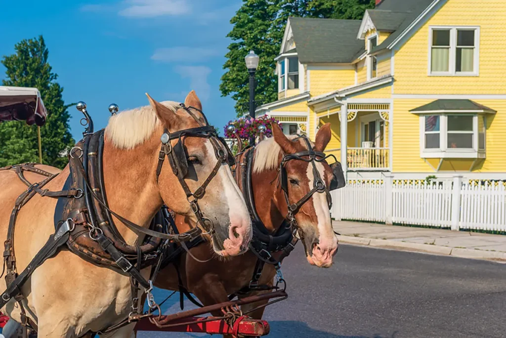 Horse-drawn carriage ride in Mackinac Island in Southern Boating's Top 10 Family-Friendly Boating Destinations