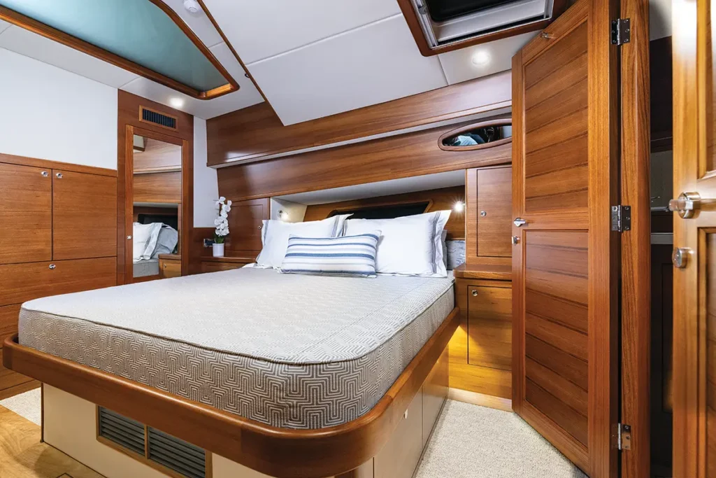Island king berth in Grand Banks 62 master suite