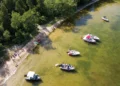 Boats in the bay at Wisconsin's Peninsula State Park