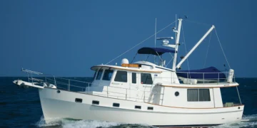 A Kadey-Krogen yacht cruising the Great Loop