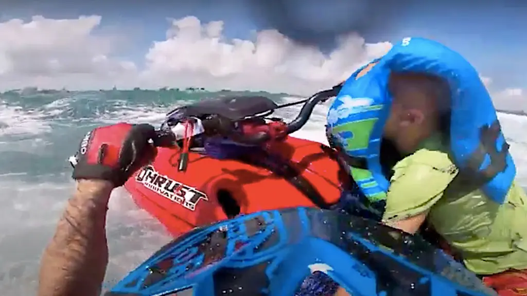 Young boy rescued on Jet Ski