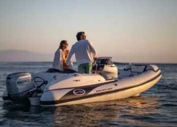 Walker Bay Generation 15 tender on the water